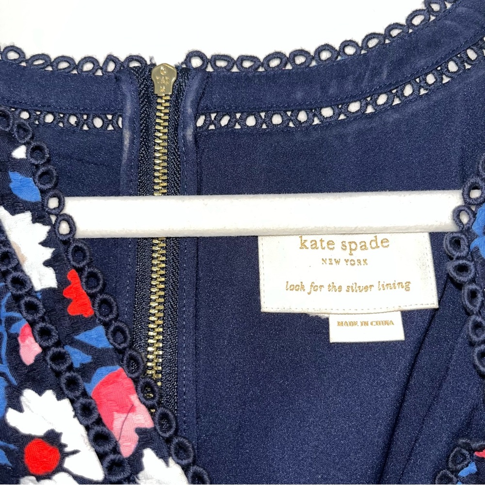 Kate Spade Daisy Jacquard Floral Blue Pink Red Sheath Dress - Picture 5 of 6